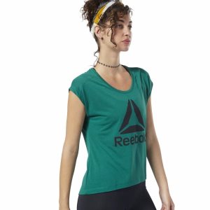 Reebok Workout Ready Supremium 2.0 T Shirt Damen - Grün - DE 015-DPN